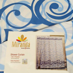  Штора для ванной Miranda Motives 2161 голубой 180х200 см, Турция