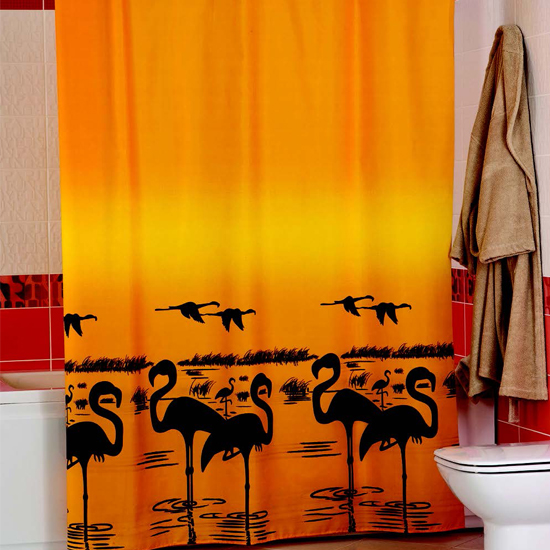  Штора для ванной Miranda Flamingo 4101 оранжевый 180х200 см, Турция