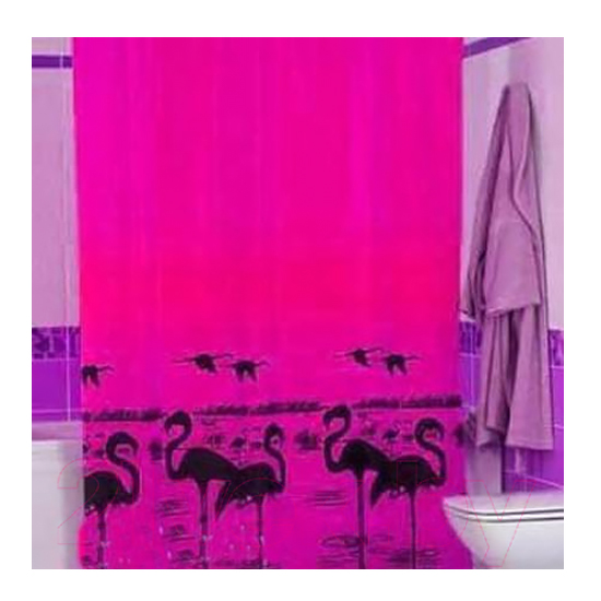  Штора для ванной Miranda Flamingo 4101 оранжевый 180х200 см, Турция