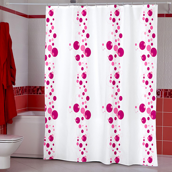  Штора для ванной Miranda Bubble 5160 розовый 180х200 см, Турция