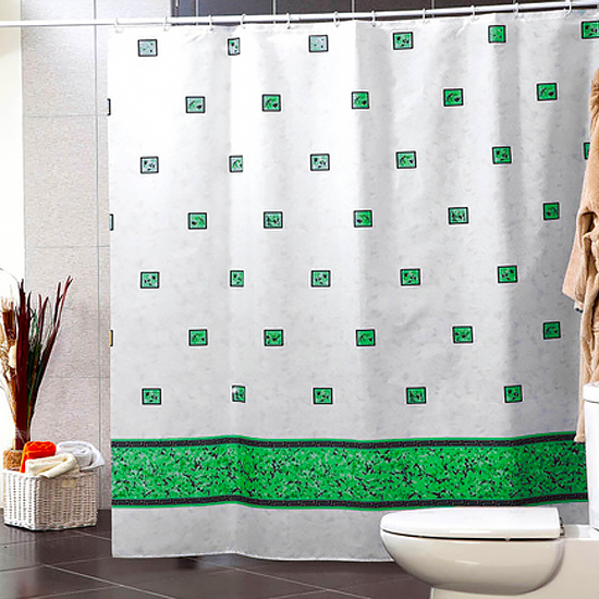  Штора для ванной Miranda Emerald 6025 зеленый 180х200 см, Турция