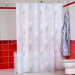  Штора для ванной Miranda Country Flower 6040 голубой 180х200 см, Турция