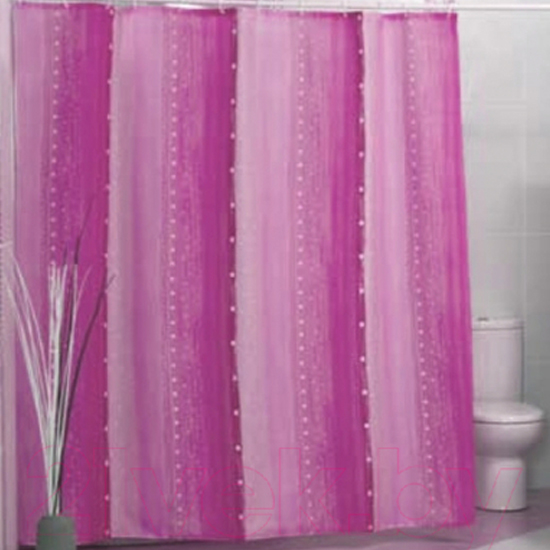  Штора для ванной Miranda Rain 9110 розовый 180х200 см, Туреччина