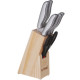 Ножи А + 1006  7 предметов на деревянной подставке ручка нержавеющая сталь