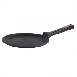 Сковородка Brizoll чугунная для блинов O2415 - Р1 24 см черная ручка