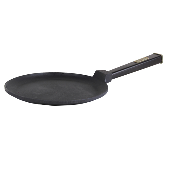 Сковородка Brizoll чугунная для блинов O 2415 - Р 24 см черная ручка