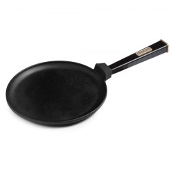 Сковородка Brizoll чугунная для блинов O2415 - Р1 24 см черная ручка