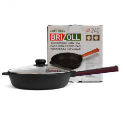 Сковородка Brizoll чугунная O2460-P1-C 24 см черная ручка