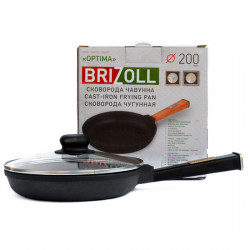 Сковородка Brizoll чугунная О2035 - Р1-C 20 см черная ручка