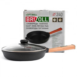 Сковородка Brizoll чугунная О2440 - Р-C 24 см светлая ручка