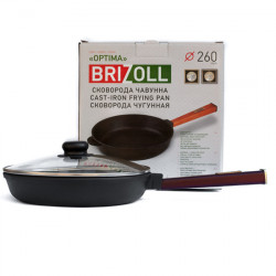 Сковородка Brizoll чугунная O2640-P1-C 26 см черная ручка