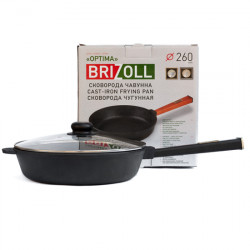 Сковородка Brizoll чугунная O2660-P1-C 26 см черная ручка