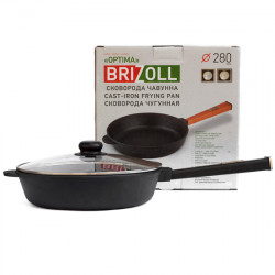 Сковородка Brizoll чугунная O2860-P1 28 см черная ручка