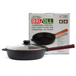 Сковородка Brizoll чугунная O2860-P1 28 см черная ручка