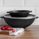 Сковородка Brizoll чугунная WOK W30-1 со стеклянной крышкой 4.7 л